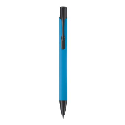 Stylo Alicante toucher doux Bleu clair-Noir | Gravure | dans le prolongement du clip | 50 mm x 8 mm | non disponible