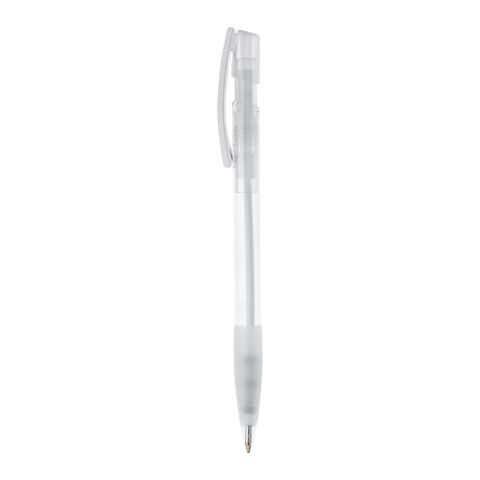 Stylo Nash Transparent Blanc-Blanc | Sérigraphie 1 couleur | à 180 degrés du clip | 33 mm x 25 mm | non disponible