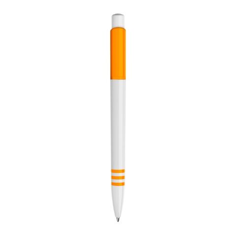 Stylo Tropic opaque Blanc-Orange | Sérigraphie 1 couleur | à 90 degrés du clip | 45 mm x 25 mm | non disponible