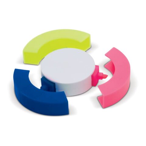 Surligneur rond Bleu / Blanc | Tampographie 1 couleur | 2eme face | Ø 40 mm | non disponible