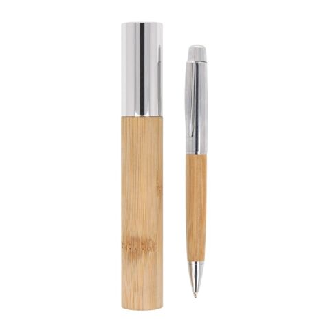 Stylo-bille en métal bambou dans un tube Nature