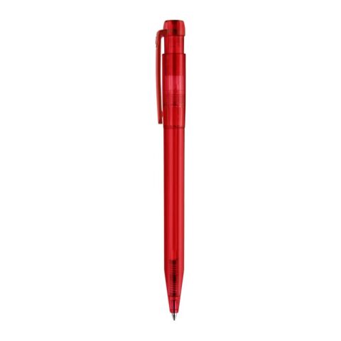 Stylo Pier Clear transparent Rouge / blanc-Rouge / blanc | Sérigraphie 1 couleur | dans le prolongement du clip | 45 mm x 25 mm | non disponible