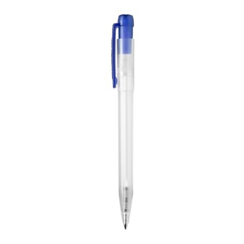 Stylo Ingeo TM Pen Clear transparent Bleu / Blanc | Sérigraphie 1 couleur | à 180 degrés du clip | 45 mm x 25 mm | non disponible