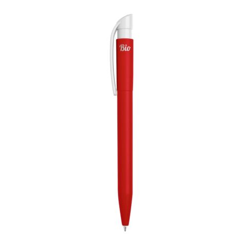 Stylo S45 Bio opaque Rouge / blanc-Blanc | Sérigraphie 1 couleur | à 180 degrés du clip | 45 mm x 25 mm | non disponible