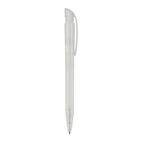 Stylo S45 R-PET transparent Blanc-Blanc | Sérigraphie 1 couleur | à 180 degrés du clip | 45 mm x 25 mm | non disponible