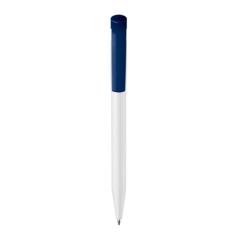 Stylo S45 opaque Blanc-Bleu foncé | Sérigraphie 1 couleur | à 180 degrés du clip | 45 mm x 25 mm | non disponible