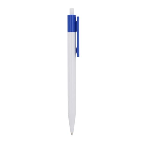 Stylo bille Kuma couleur opaque Blanc-Bleu roi | Tampographie 1 couleur | sur le clip | 40 mm x 6 mm | non disponible