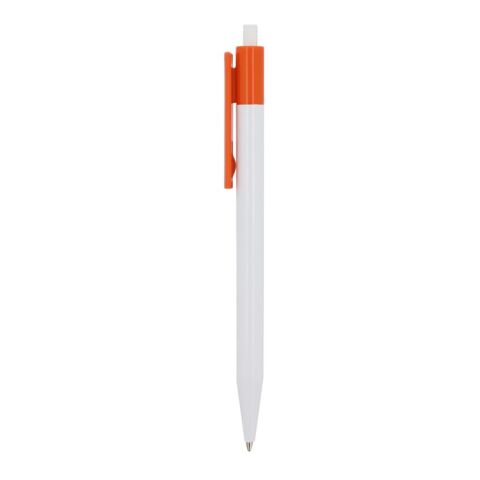 Stylo bille Kuma couleur opaque Blanc-Orange | Sérigraphie 1 couleur | à 270 degrés du clip | 45 mm x 25 mm | non disponible