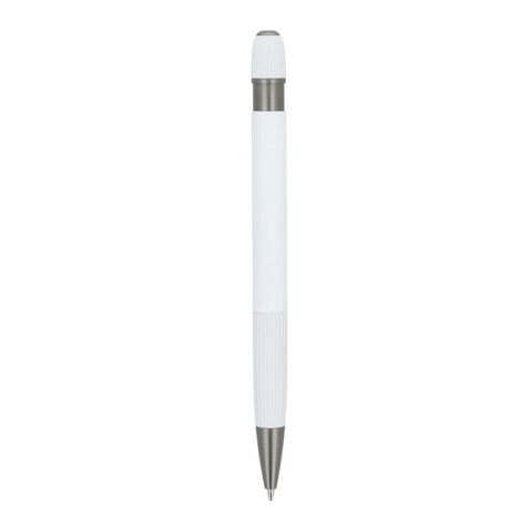Stylo à bille en aluminium Toulouse Softtouch Blanc