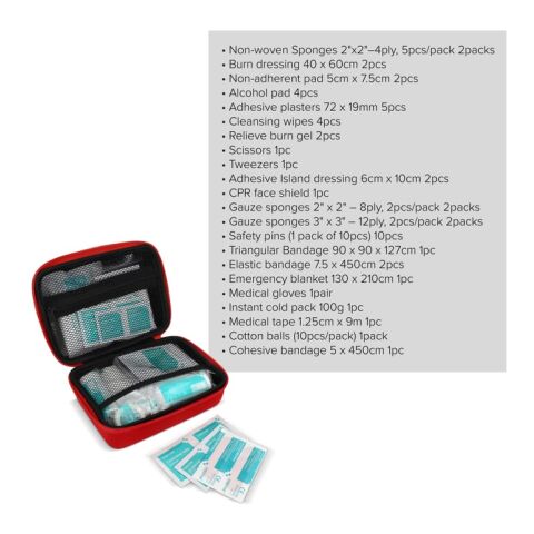 Trousse de premiers secours 40 pièces Andes Rouge | sans marquage | non disponible | non disponible