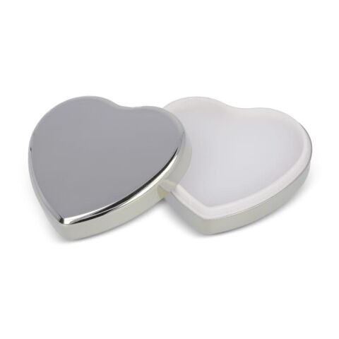 Baume à lèvres plat métallique en forme de cœur Argent | sans marquage | non disponible | non disponible