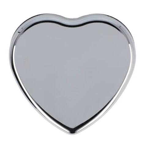 Baume à lèvres plat métallique en forme de cœur Argent