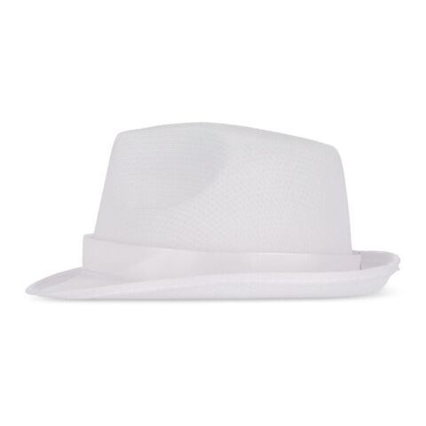Chapeau en polyester avec bande Blanc | sans marquage | non disponible | non disponible
