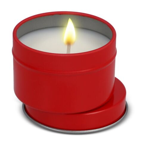 Bougie parfumée à base de plantes Dhyana en étain recyclé Rouge / blanc | sans marquage | non disponible | non disponible