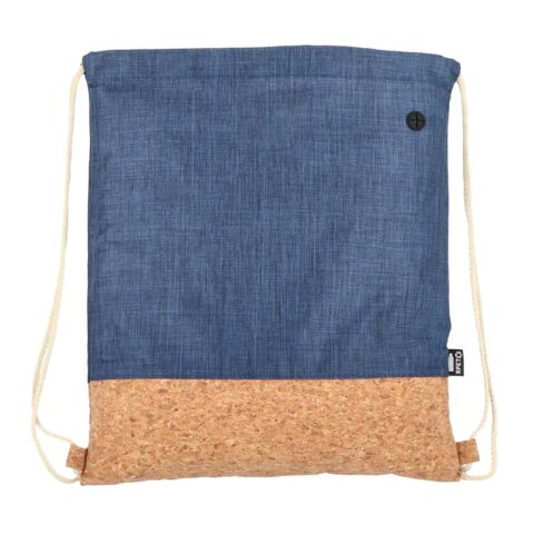 Sac à cordon R-PET &amp; liège 35 x 40cm Bleu foncé