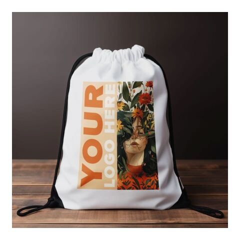 Sac à cordon 210T RPET Blanc | sans marquage | non disponible | non disponible | non disponible