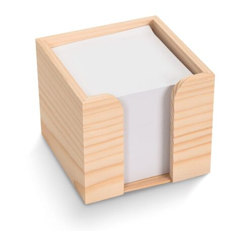 Bloc de papier 10x10x8.5cm FSC dans une boîte cubique en bois Nature | sans marquage | non disponible | non disponible | non disponible