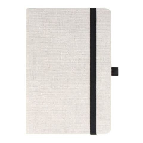 Carnet en coton recyclé et R-PET A5 Beige-Noir | sans marquage | non disponible | non disponible | non disponible