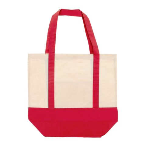 Sac à provisions en coton OEKO-TEX® 140g/m² 40x10x35cm Rouge / blanc | sans marquage | non disponible | non disponible | non disponible