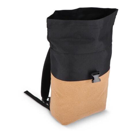 Sac à dos à roulettes en liège et R-PET 18L Noir | sans marquage | non disponible | non disponible | non disponible