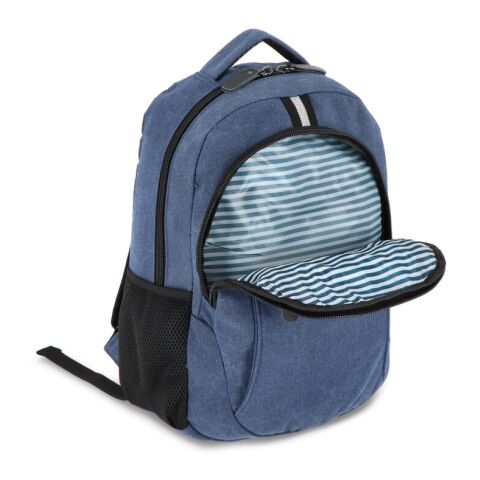 Sac à dos en toile de coton recyclé Harper Bleu foncé | Autocollant Numérique | sur la pochette | 140 mm x 140 mm | non disponible