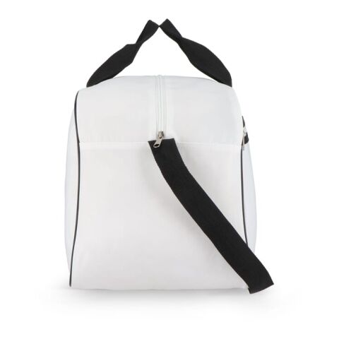 Sac de sport et de voyage en R-PET 600D, 48 x 25 x 28 cm, 30 litres Blanc-Noir | sans marquage | non disponible | non disponible