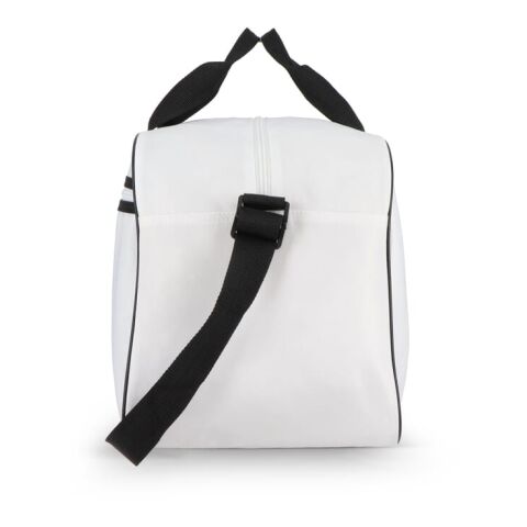 Sac de sport et de voyage en R-PET 600D, 48 x 25 x 28 cm, 30 litres Blanc-Noir | sans marquage | non disponible | non disponible