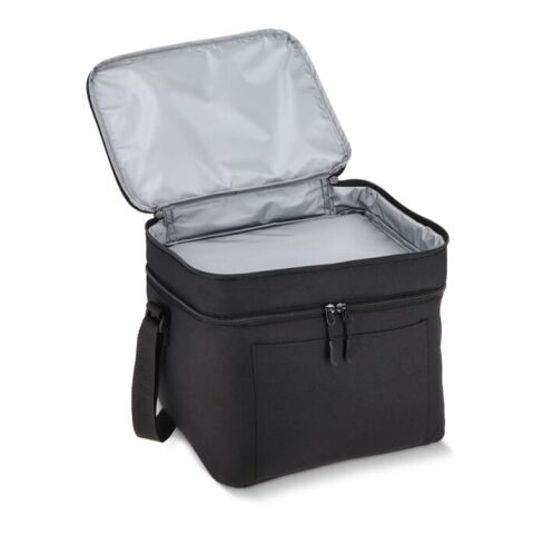 Sac isotherme à double compartiment en R-PET 600D, 30 x 20 x 25 cm, 15 litres. Noir