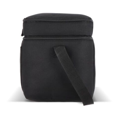 Sac isotherme à double compartiment en R-PET 600D, 30 x 20 x 25 cm, 15 litres. Noir