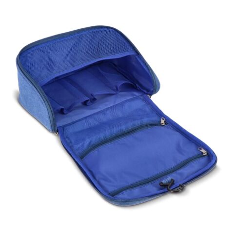 Trousse de toilette de voyage Kora en rPET 300D Bleu / Blanc | sans marquage | non disponible | non disponible