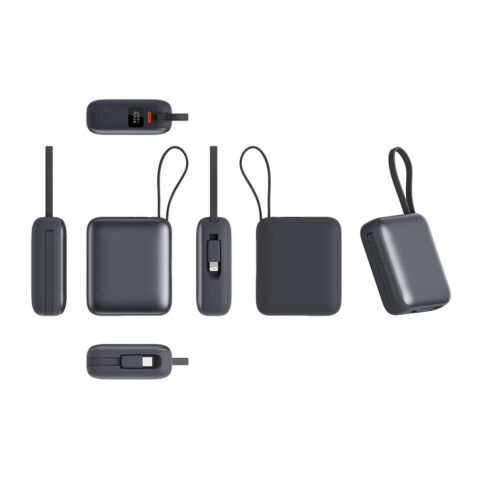 Nova Powerbank 22,5 W Power Delivery avec câbles intégrés 10 000 mAh Gris foncé | Impression Numérique | top | 45 mm x 35 mm