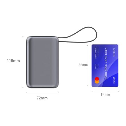 Batterie externe Nova 65W avec câble USB-C intégré, 30000 mAh Gris foncé | Impression Numérique | top | 45 mm x 85 mm