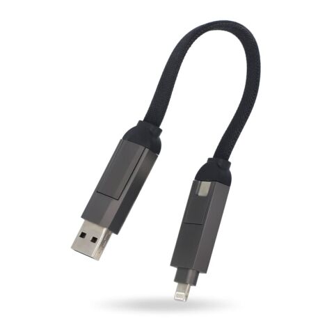 Câble multifonctionnel 4-en-1 OTG Porte-clés 60W Noir