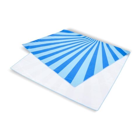 Serviette de plage R-PET à séchage rapide 100 × 180 cm, sublimation Bleu / Blanc | sans marquage | non disponible | non disponible