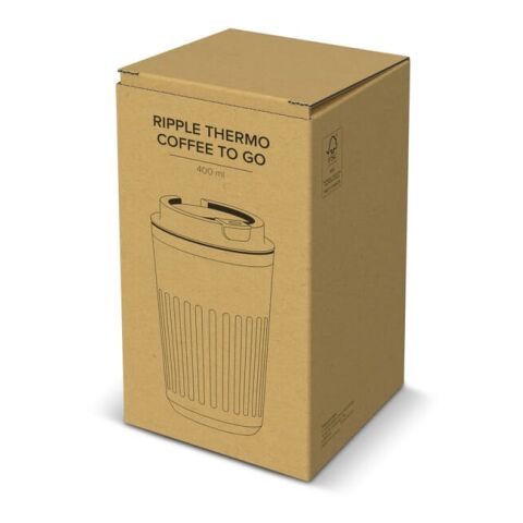 Thermos à café à emporter en acier inoxydable recyclé, 400 ml Blanc | sans marquage | non disponible | non disponible
