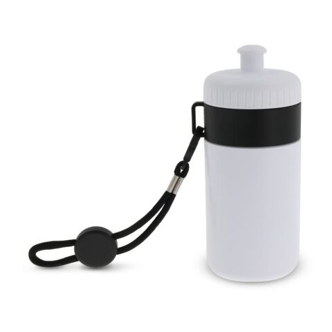 Bidon de sport avec bague 500ml Blanc | sans marquage | non disponible | non disponible | non disponible