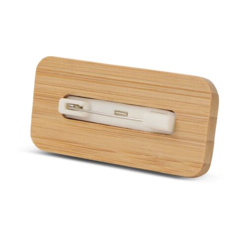 Badge nominatif en bambou avec épingle Nature | sans marquage | non disponible | non disponible | non disponible