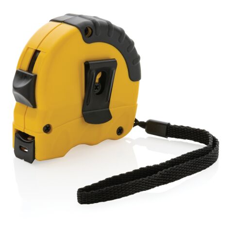 Mètre ruban 5M/19 mm en plastique recyclé RCS jaune-noir | sans marquage | non disponible | non disponible