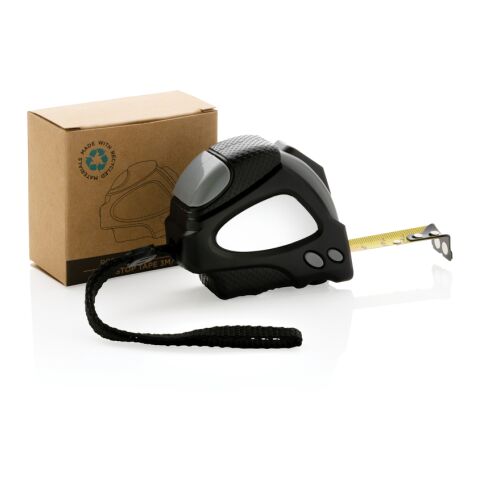 Mètre ruban Auto stop 3M/16mm en plastique recyclé RCS noir | sans marquage | non disponible | non disponible