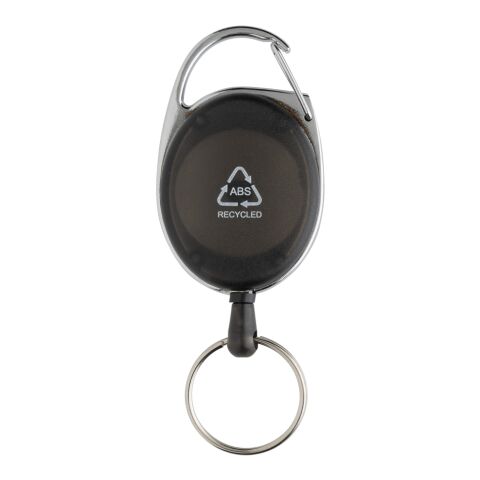 Porte-clés à clip extensible en ABS recyclé RCS noir | sans marquage | non disponible | non disponible