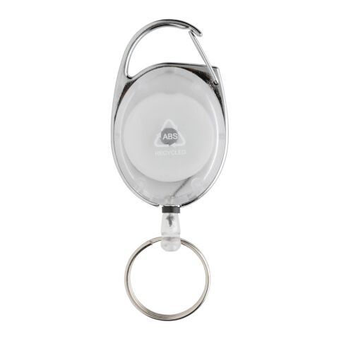 Porte-clés à clip extensible en ABS recyclé RCS blanc | sans marquage | non disponible | non disponible