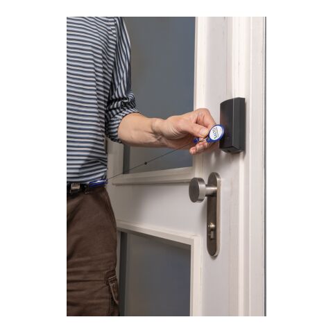 Porte-clés à clip extensible en ABS recyclé RCS bleu | sans marquage | non disponible | non disponible