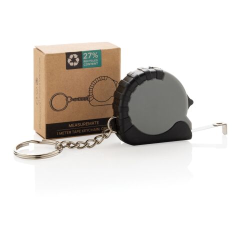 Porte-clés avec ruban de 1M en ABS RCS MeasureMate gris | sans marquage | non disponible | non disponible