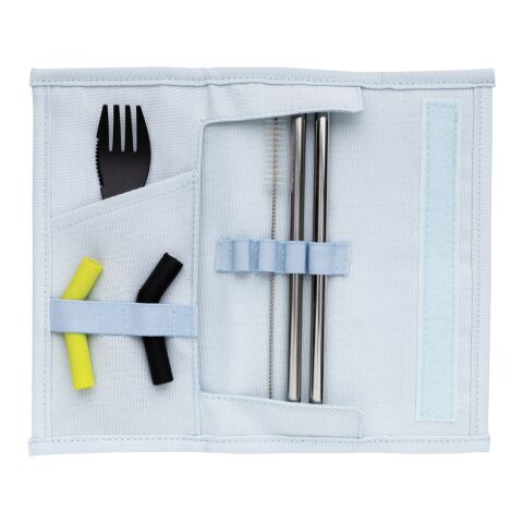 Set pailles 2 pcs et couverts Tierra bleu | sans marquage | non disponible | non disponible