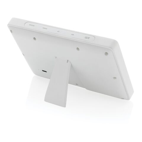 Station météo LED en bambou FSC® et plastique RCS Utah marron | sans marquage | non disponible | non disponible