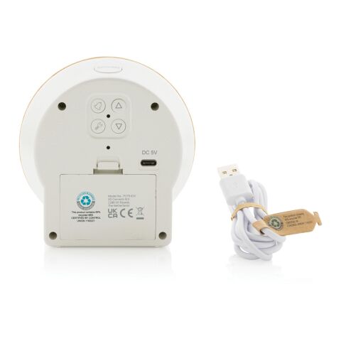 Horloge bureau en bambou FSC® et plastique recyclé RCS Utah marron | sans marquage | non disponible | non disponible