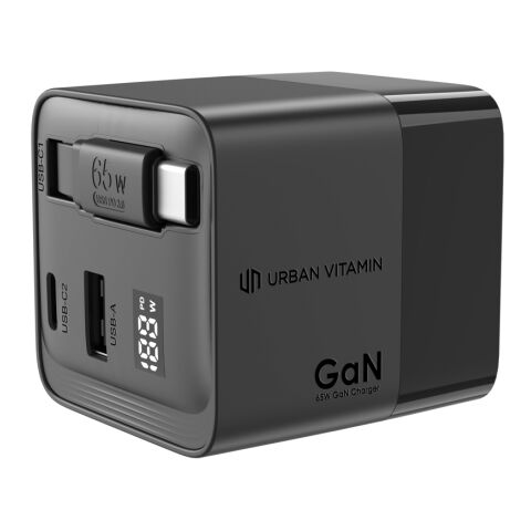 Chargeur 65W GaN avec câble Urban Vitamin Mendocino noir | sans marquage | non disponible | non disponible