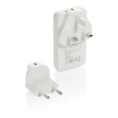 Chargeur plat 65W GAN avec connecteurs universels Fluxo RCS blanc