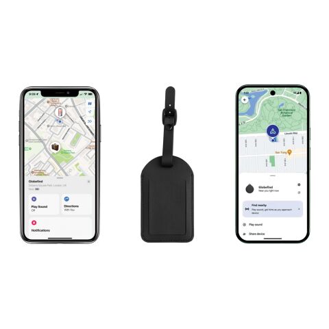 Étiquette à bagages avec géolocalisation Globefind Dual RCS noir | sans marquage | non disponible | non disponible