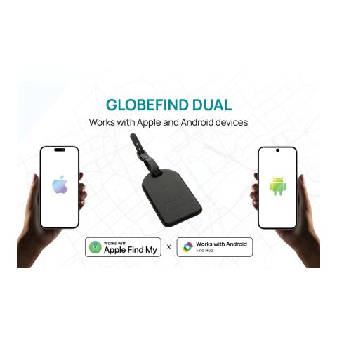 Étiquette à bagages avec géolocalisation Globefind Dual RCS noir | sans marquage | non disponible | non disponible